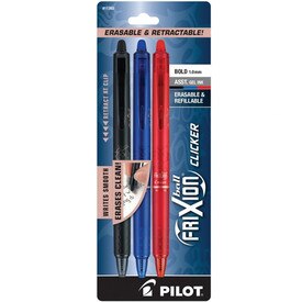 Pilot Frixion Clicker Gel Pen 3 -Pack