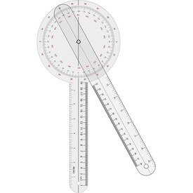 360 Degree Heavy Duty Transparent Goniometer, 12.5"