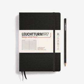 Leuchtturm A5 Hardcover Ruled Notebook Black