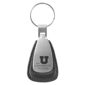 University of Utah Black Leather Key Chain