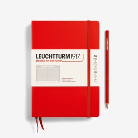 Leuchtturm A5 Hardcover Ruled Notebook Red