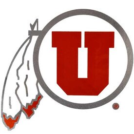 Utah Red And Chrome Athletic Logo Vinyl Decal