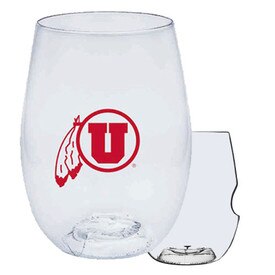 Athletic Logo Shatter Proof Wine Glass