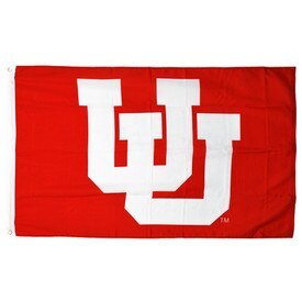 Utah Utes Interlocking U Red Silk Screened Flag