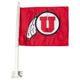 Athletic Logo Red Car Flag