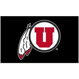 Utah Utes Athletic Logo Black Flag