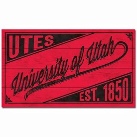 Utah Utes Script Wood Sign