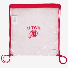 Utah Athletic Logo Clear Plastic Drawstring Pack