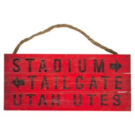 Utah Utes Wood Plank Sign
