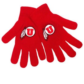 Athletic Logo Red Youth Gloves