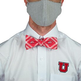 Utah Utes Plaid Athletic Logo Self Tie Bow Tie