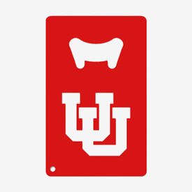 U Of U Interlocking Logo Red Metal Bottle Opener