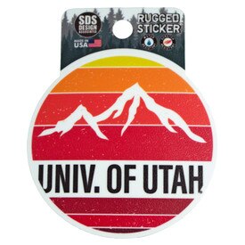 Red Fade Utah Mountainscape Rugged Sticker