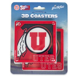 2 Pack 3D Athletic Logo Coaster Set