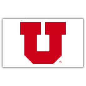 Block U Silk Screened Flag White