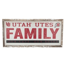 Sign Utah Utes Family Cave 8X17