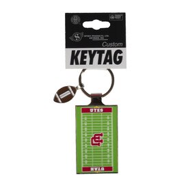 Utah Utes Interlocking U Football Field Keytag