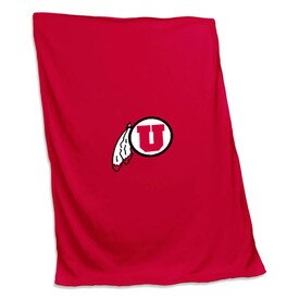 Athletic Logo Red Sweatshirt Blanket