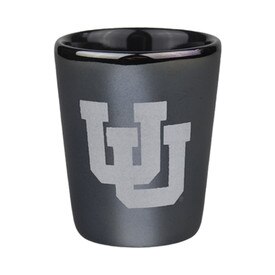 Interlocking U Lustre Shot Glass Black