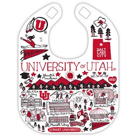 University of Utah Custom Art Baby Bib