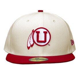 New Era Athletic Logo Retro Flat Brim Fitted Hat