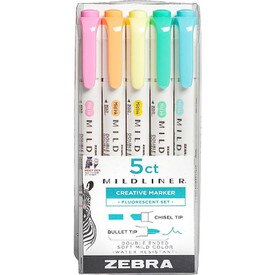 Zebra Mildliner Highlighters 5 Pack