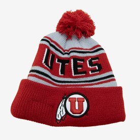 New Era Utes Red Pom Beanie