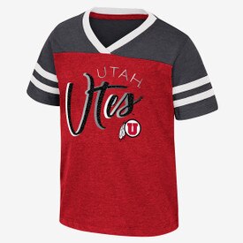 Colosseum Girls Toddler Foil Print V -Neck Tee