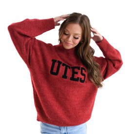Gameday Social Women's Utes Varsity Sweater Red
