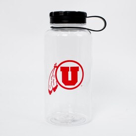 Athletic Logo Clear Water Bottle Wide Mouth