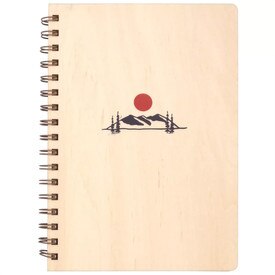 Denik Wood Cover Spiral Notebook