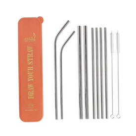 Designworks Ink Stainless Steel Straw Set - Draw Your Straw