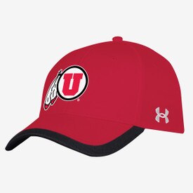 Under Armour Sideline 2024 Blitzing Athletic Logo Adjustable Hat Red