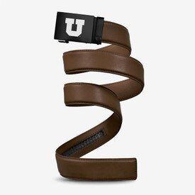 Mission Belt Black Block U Buckle Mocha Leather Belt