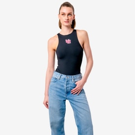Black Interlocking U Body Suit