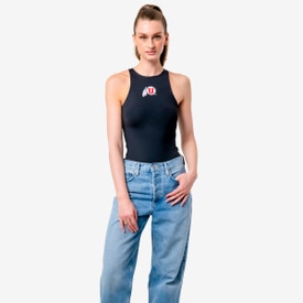 Established & Co. Women's Athletic Logo Body Suit Black