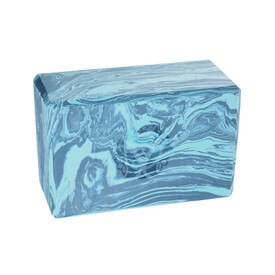 Hugger Mugger 4 Inch Marbled Foam Yoga Block Surf Blue