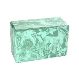 Hugger Mugger 4 Inch Marbled Foam Yoga Block Sea Green
