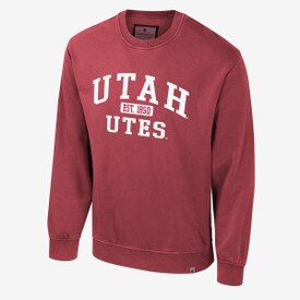 Colosseum Red Utah Utes Matrix Fleece Crew