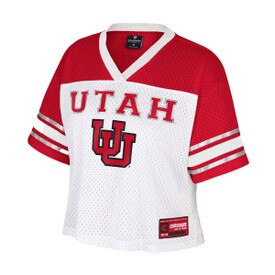 Colosseum Women's Utah Cropped White Football Jersey
