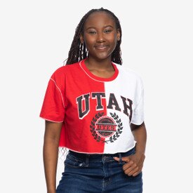 ZooZatz Women's Utah Colorblock Cropped Tee
