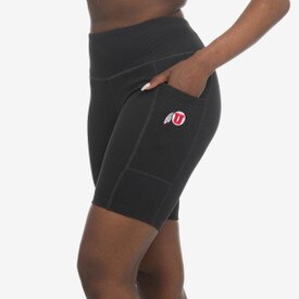 ZooZatz Women's Black Ribbed Bike Shorts