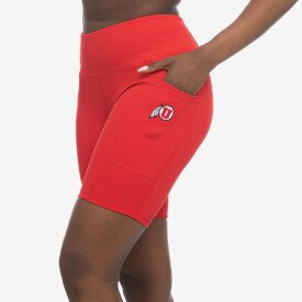 ZooZatz Women's Red Ribbed Bike Shorts