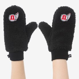 Zoozatz Black Circle Fuzzy Mittens