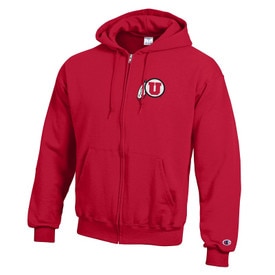 Champion Athletic Logo Red Full Zip Hoodie