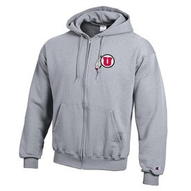 Champion Athletic Logo Gray Full Zip Hoodie