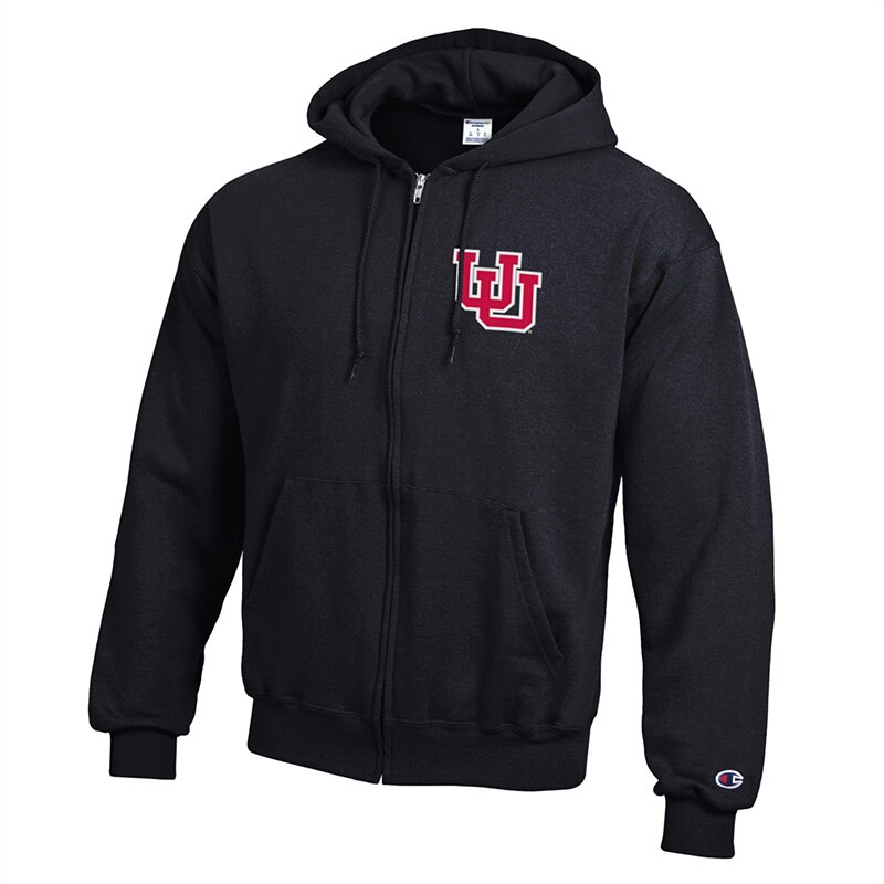 Men's Champion Reverse Weave Hoodie, All Over Logo C Spaced
