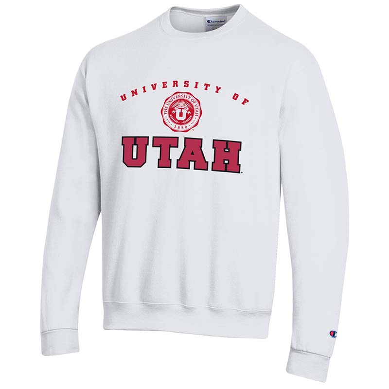 Champion Academic Logo Black Crew Neck Sweatshirt