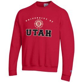 Champion Academic Logo Red Crew Neck Sweatshirt