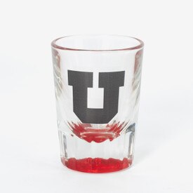 Shot Glass Red Bottom Block U